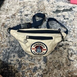 Disney Beige Fanny Pack with Navy Accents vintage